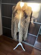 Futro naturalne kamizelka brąz czerń rozmiar 38/40 