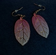 Nowe kolczyki liście różowo - złote