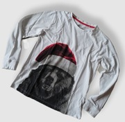 Peacocks Kids Bluzka długi rękaw Św. Mikołaj niedźwiedź 140-146cm