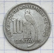 #3088 Gwatemala 10 centavos 1932 srebro rzadka