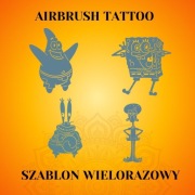 Zestaw szablonów do tatuaży Airbrush,facepainting,wielorazowy SpongeBob