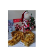 XXL gruby puchaty łańcuch złoty girlanda lameta na choinkę choinkowy 