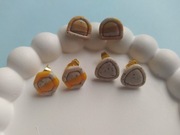 Kolczyki sztyfty z gliny polimerowej - "Kamyczki II" - zestaw 3 pary 