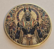 FARAON, BÓG RA, Pamiątka z EGIPTU, Medal Moneta Magnes 2 stronny na lodówkę