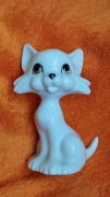 Porcelanowa stara figurka biały uroczy kotek 