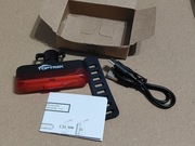 Czerwona lampka LED do roweru ładowana 