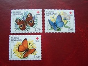 Finlandia 1990 MNH Mi. 1110/12 Fauna Owady Motyle