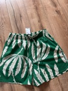 Zielone szorty plażowe / wakacyjne H&M w palmy – Rozmiar M