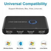 Przełącznik Switch KVM HDMI USB 4K@60Hz