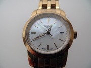 Piękny złoty damski zegarek Tissot z perłową tarczą