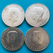 5 koron 1959 Szwecja  Rocznica Konstytucji Cztery sztuki Ag 0,400 po 18 g