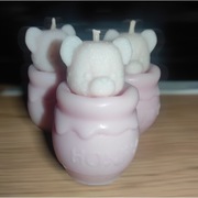 Świeczka sojowa "Charie Vanille" wolnostojąca "Miś Honey" jasnoróżowa