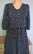 Bodyflirt Czarna sukienka midi w groszki rozm.32/34