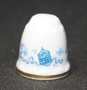 Naparstek Kolekcjonerski Porcelanowy sutherland niebiesko białe #6