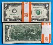 Paczka 25 szt - 2 Dolary 2017r seria B - UNC-USA .