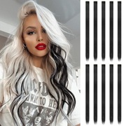 Pasma syntetyczne FESHFEN na klips 10szt czarne 50cm