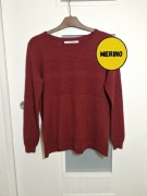 Sibin Linnebjerg | M | Sweterek wełna merino bordowy | Klasyczny | 