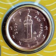 SAN MARINO 2007 1 CENT UNC !!!!!!!!!!