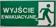 Znak kierunek wyjścia ewakuacyjnego 15x30 świeci
