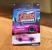Hot Wheels - Mazda RX-7 - 2/8 Neon Speeders Mix 2 - różowy pink