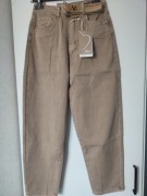 Jeansy MSara Balloony wysoki stan z paskiem XS