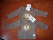 Dwie bluzeczki dla noworodka Cotton Fish roz 50-60 na około 1-3 m-cy