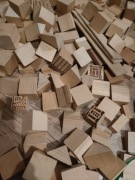 Klocki drewniane naturalne mix ok 330szt duży zestaw 