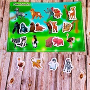 Układanka na rzepy Montessori. Zabawka edukacyjna. Zwierzęta. 