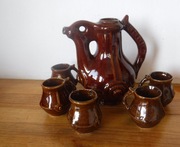 Stary ceramiczny dzbanek z kubeczkami zobacz koniecznie OKAZJA