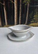 Ćmielów sosjerka z podstawką porcelana PRL vintage