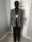 Marynarka damska żakiet Zara pepitka złote guziki okazyjna XS