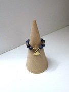 Pierścionek handmade z lapisem lazuli i złotą chmurką