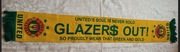 (UNIKAT)Manchester United szalik-Glazers out.Premiership.Anglia.Historia