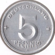 NIEMCY - NRD 5 fenigów 1949 A, KM# 2, XF