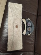 Zestaw BEXA Czapka Pilotka i szalik / komin DEKSTER szara na futerku