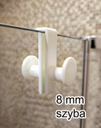 Wieszak do szklanej kabiny prysznicowej 8 mm z okrągłymi haczykami
