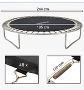 Mata do trampoliny 244 cm 48 oczek 140 mm Arebos