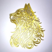 KOT | Wallart w kolorze złotym (PLA SILK) - DRUK3D