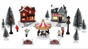 Świąteczna Wioska z Oświetleniem LED Magiczna Dekoracja Bożonarodzeniowa 14