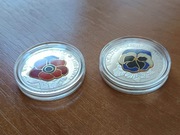 Wyspy Cooka 5 $ 2009 - World od Flowers: Bratek i Mak, 2 x 25g Srebra Ag999