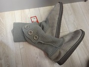 Nowe szare zimowe butki Carry 40 dzianinowe 