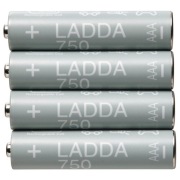 Cienkie paluszki akumulatorki baterie IKEA AAA R3 750mAH 4 szt.
