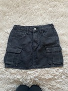 Jeansowa krótka spódnica cargo z kieszeniami miękki jeans