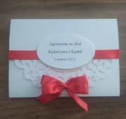 Zaproszenia ślubne na ślub koronka koperta gratis