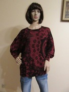 Desigual sweter oversize brązowy w czarny wzór jak nowy_ XL