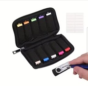 Etui na USB organizer na akcesoria elektroniczne czarny kolor 