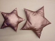 Poduszka Gwiazdka - ekoskóra - komplet - róż