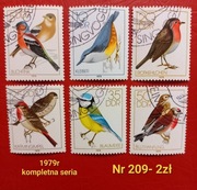 Znaczki fauna:209: ptaki- DDR/NRD 1979r 