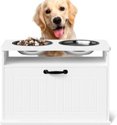 Podwyższona szafka na karmę dla psów z miejscem do przechowywania