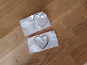 2 sztuki srebrne spinki serca 5cm nowe